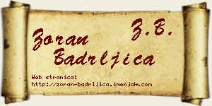 Zoran Badrljica vizit kartica
